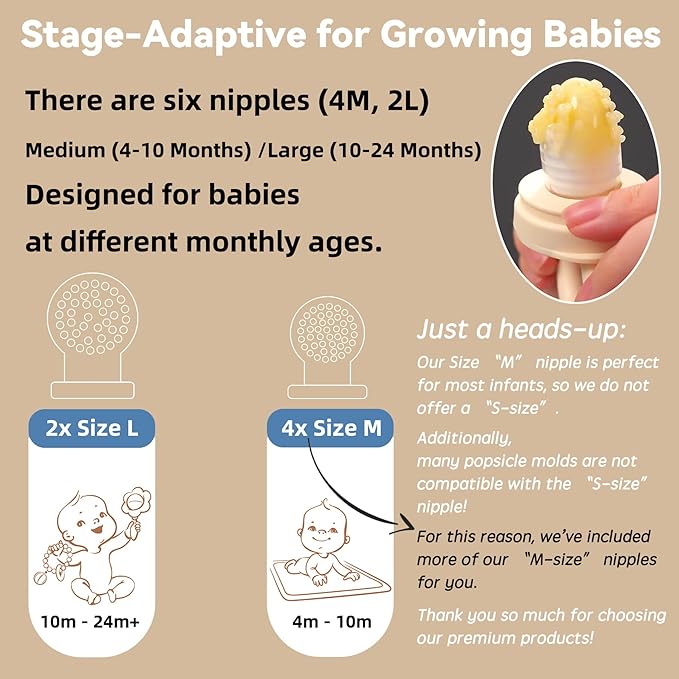 4 Pack Stylish Anti-Drop Fruit Pacifier Feeder, Breastmilk Popsicle Molds for Teething with Lids, Teether Pacifier, The Perfect Food Feeder, Silicone Feeder Teethers, Baby Teether, Baby Fruit Feeder