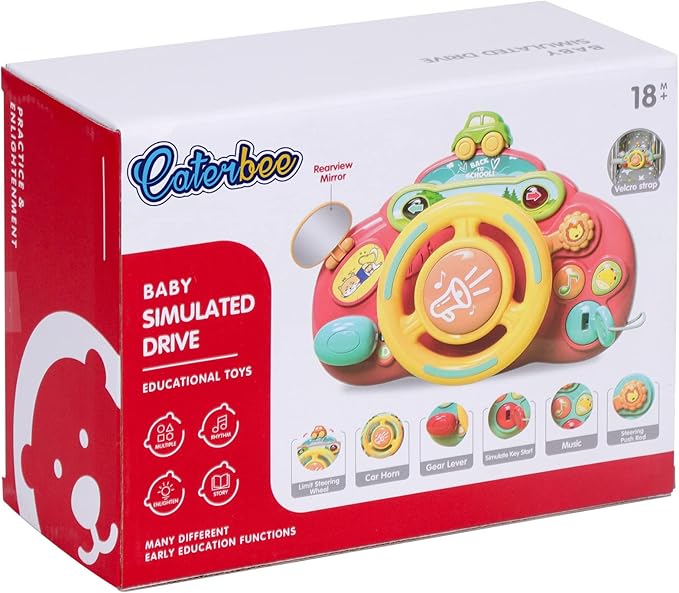 Caterbee Baby Turn and Learn Driver Steering Wheel Toys (Blue)