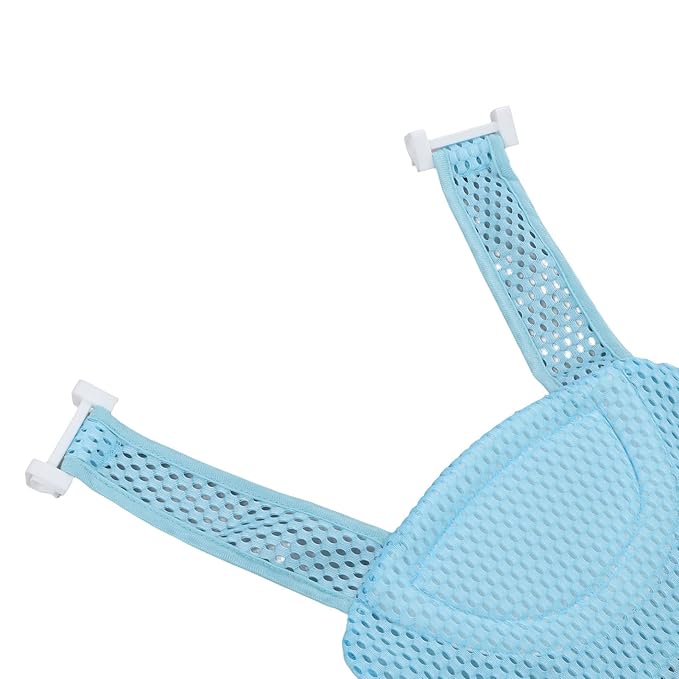 Bath Seat Support Net, Five Corner Skid Proof Universal Breathable Mesh Soft Headrest Baby Bath Net for Infant (Blue)