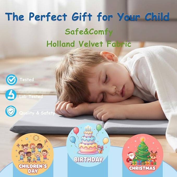 Tiita Kids Nap Mat, Foldable Play Mat, Sleeping Pad