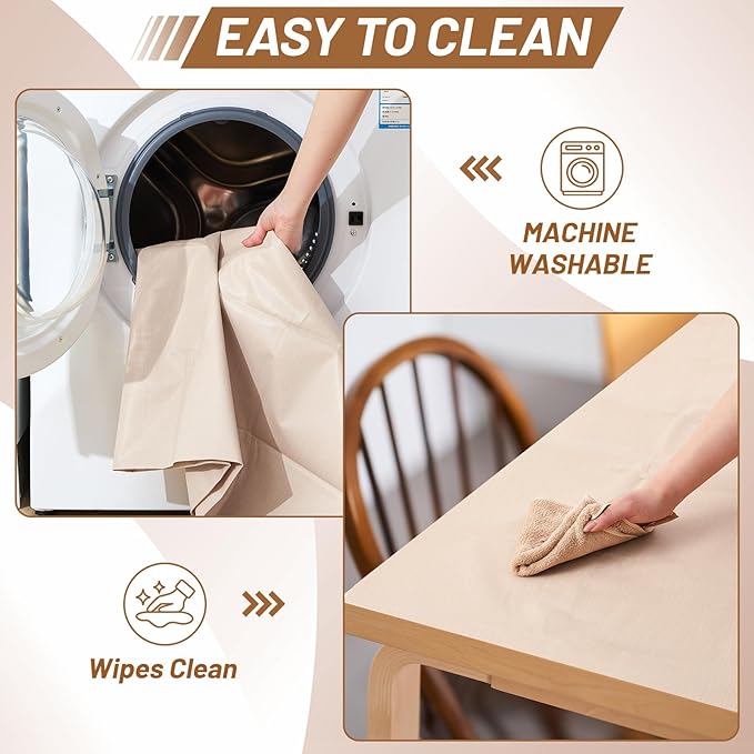 Drydiet 55x55 Inch Extra Large Craft & Painting Floor Mat - Waterproof Non-Slip PVC Art Rug, Floor Protector for Easel Painting Pottery Messy Projects, Washable Roll-up Spill Mat(Apricot, Plain)