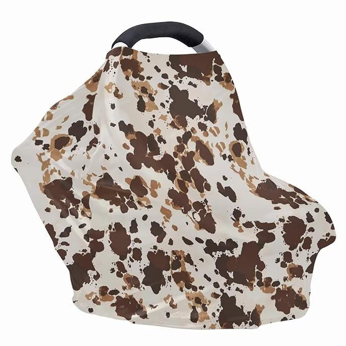 Youngerbaby Cow Nursing Cover for Newborns Breastfeeding Cover Scarf Baby Car Seat Covers Infant Stroller Cover Carseat Canopy for Girls and Boys Full Coverage