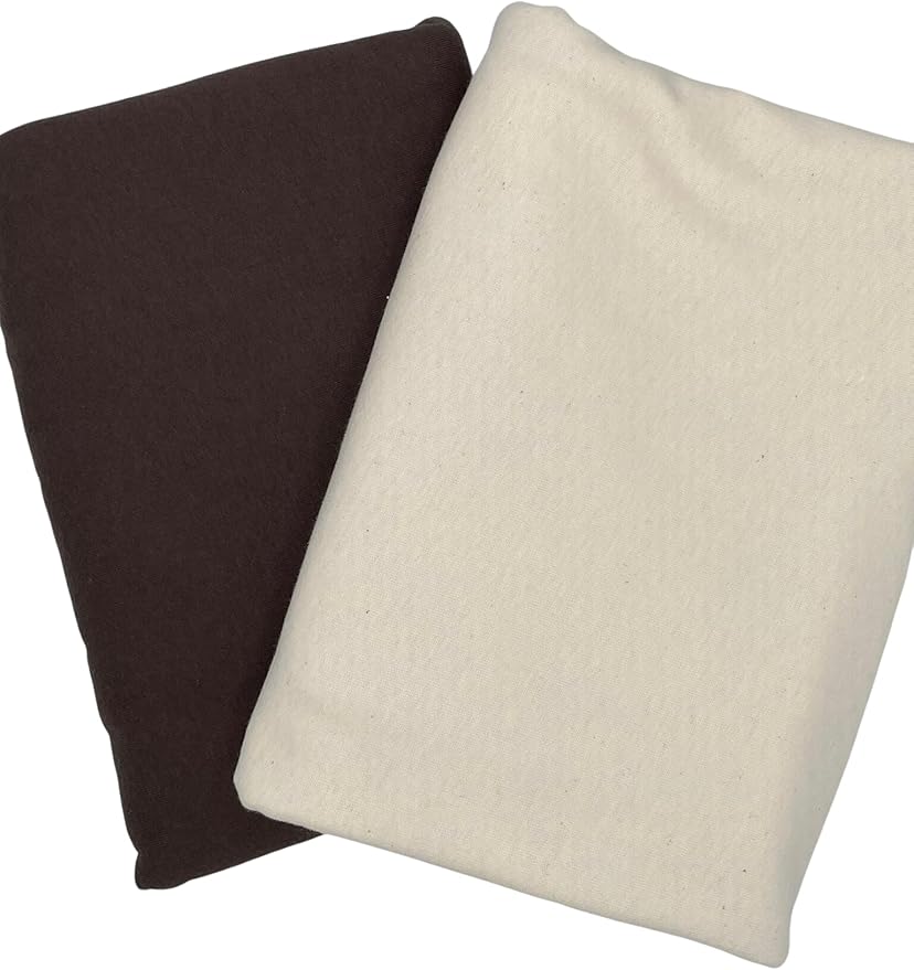 Pack N Play Sheets Fitted 27 x 39, Compatible with Graco Pack N Play or Similar - 100% Jersey Cotton - Soft, Durable & Hypoallergenic, 2-Pack, Cream and Brown, by SheetWorld, Made in USA