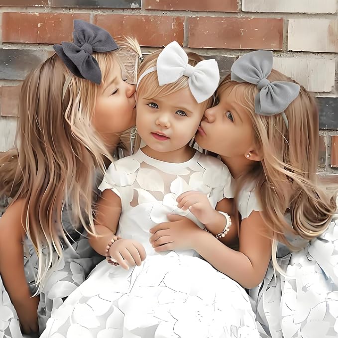 YanJie 24PCS Baby Girls Headbands 4.5’’ Baby Bow Hair Bows for Newborn Infant Toddler Kids Girl Hair Accessories Super Soft Nylon Hairwarp