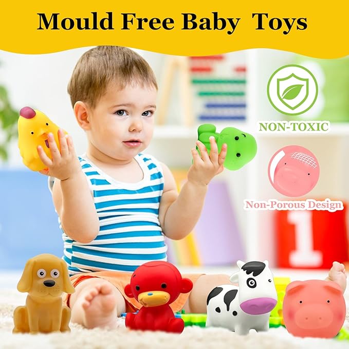 Bath Toys for Kids 1-3 2-4 - No Hole Infant Baby Bath Toys for 6-12-18-24 Months Bathtub Tub Water Pool Shower Toys for 1 2 3 4 Year Old Boys Children Birthday for Kids Toys Age 1-5 …