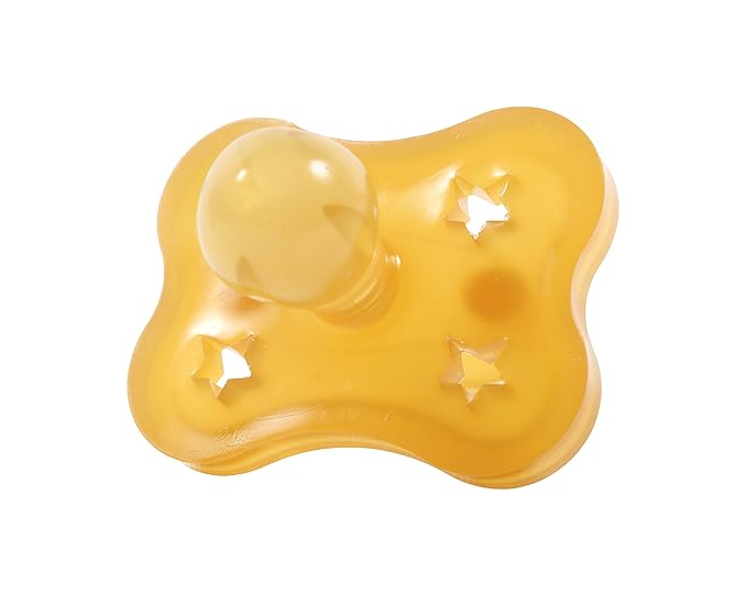 Sweetie Rubber Pacifier Star Shape Rubber Natural Rubber with Rounded Nipple 1 Count (6-12 Medium)