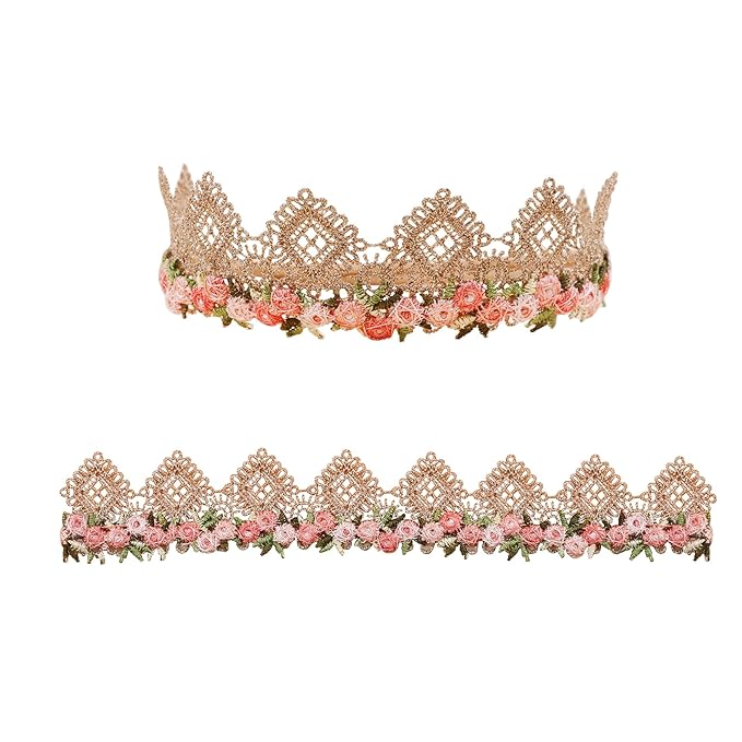 Baby Girl Flower Headbands and Bows, Stretchy Soft Nylon Floral Crown, 3pcs Handmade Hair Accessories for Newborn Infant Toddler