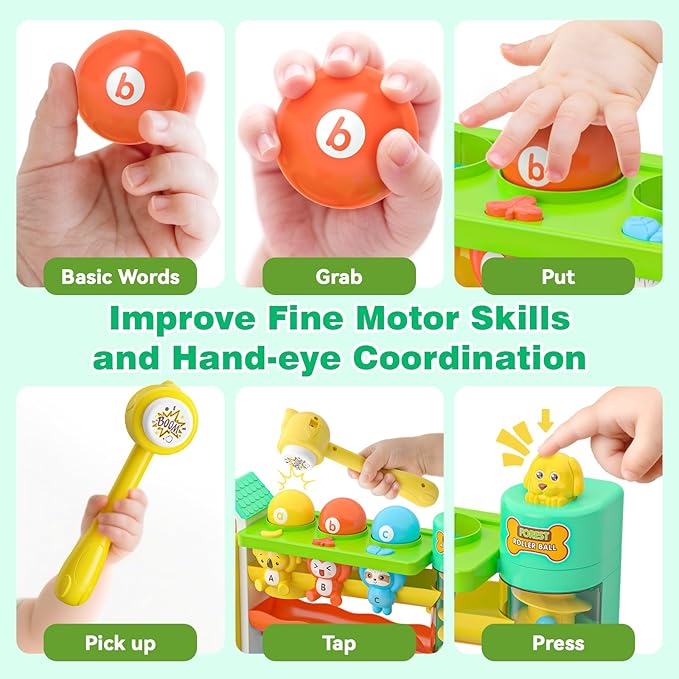 Musical Toys for 1 Year Old Boy, 1st First Birthday Boy Gifts, Bilingual Learning Toys with Music Light, Toddlers Toy 1-2 Yr, Gifts Presents for 1 + Year Old Boy Girl