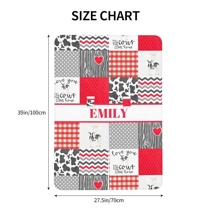 Personalized Baby Car Seat Canopy for Boys Girls, Custom Name Baby Car Seats Covers for Babies, Opening Minky Nursing Breastfeeding Stroller Cover Infant Carseat Canopies for Newborn (Farm Cow Red)