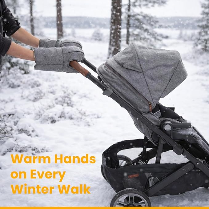 Winter Stroller Hand Muff Gloves, 2-Piece Set, Compatible with UPPAbaby Vista, Cruz, RumbleSeat, Ridge & Minu (V2 & V3), Waterproof, Ultra-Plush, Universal Fit