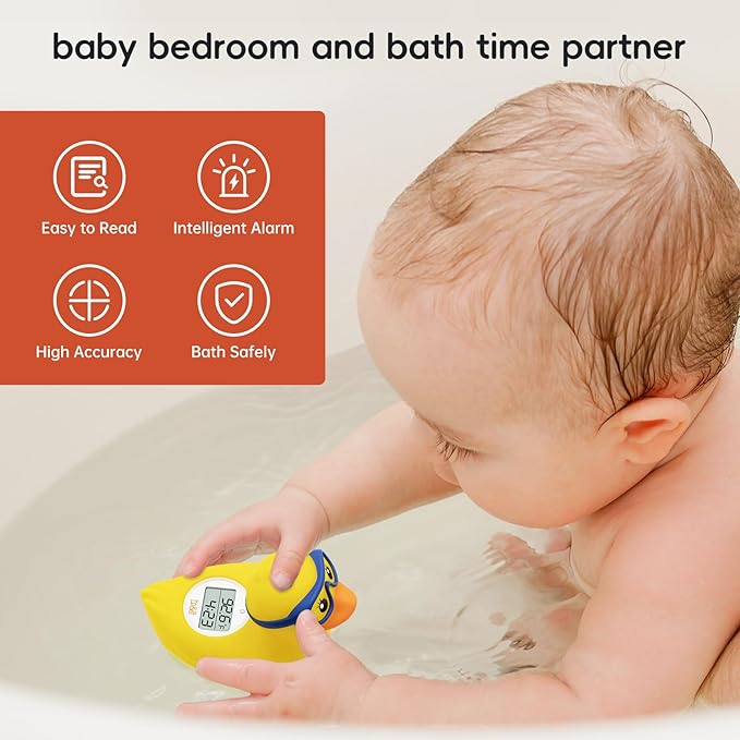 b&h Baby Bath Thermometer, The Infant Bath Floating Toy Safety Temperature Water Thermometer, Baby Bath Essentials (Diving-Goggles Duck)