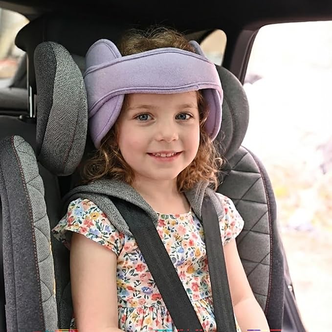 Baby Head Support for Car Seat, Car Seat Head Support for Toddler, Head Band Strap Headrest, Car Seat Headrest Pillow Road Pal Car Headrest - Relax Anytime in The Car, Purple