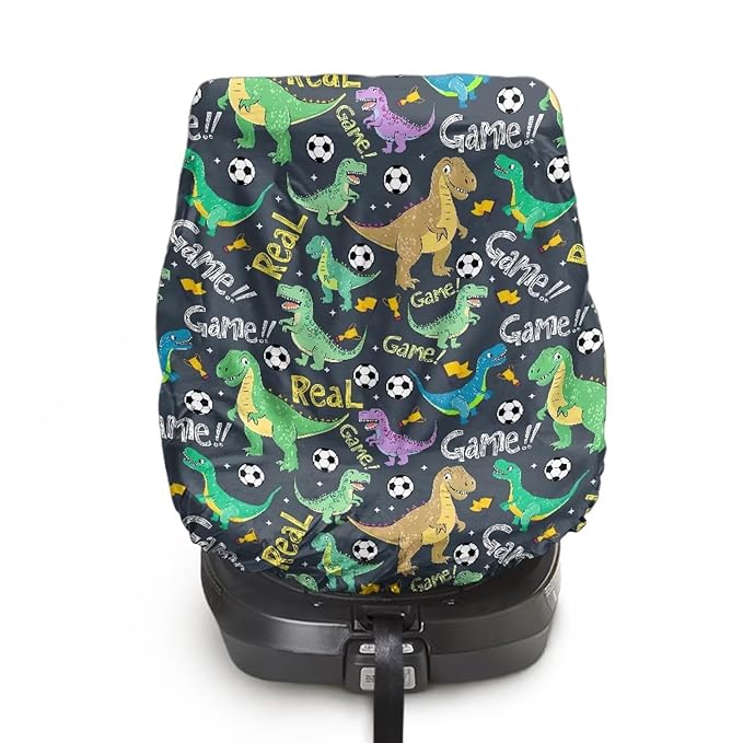 XYZCANDO Dinosaurs Design Infant Car Seat Cover Girl Cute Car Seat Covers for Babies Boy Foldable Car Seat Sun Cover for Baby Stretch Baby Car Seat Sun Shade Cover Car Decor Gift for Holiday