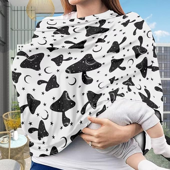Coldinair Mushroom Multifunctional Nursing Cover Multi Use Cover for Baby Car Seat Canopy Shopping Cart Cover,Stroller Cover
