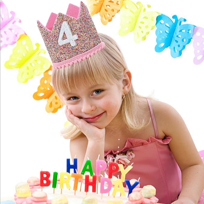 Boy Girl Birthday Crown, Prince Princess Birthday Hat Headband Tiara Crown Cake Photo Prop Party Decorations