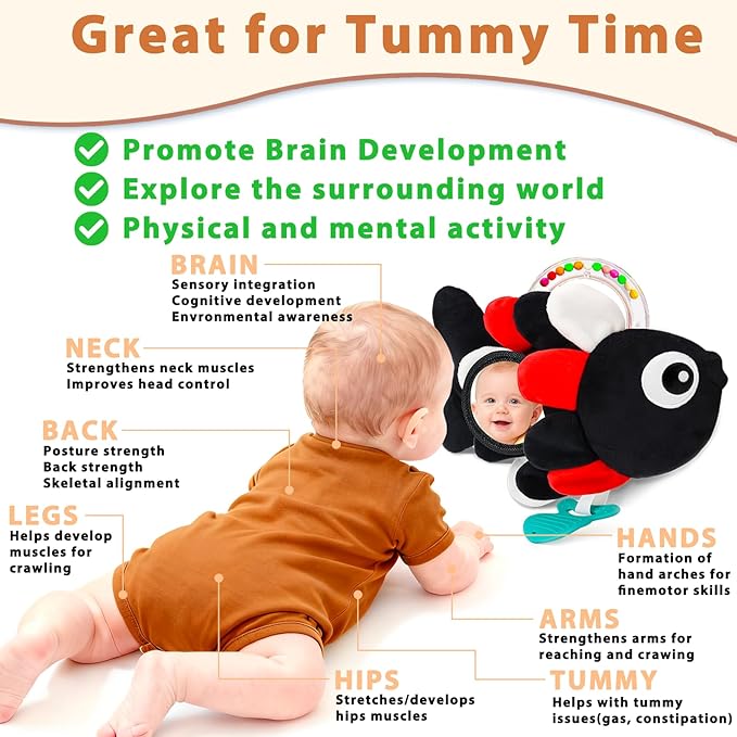 weirtoya Baby Rattles Teething Toys 3-6 Month, Baby Toys for 0-6 Months Infant Toy Sensory Toys with Beads Grasping Shaker, Tummy Time Toys for 0-3 Months, 3-6, 6-12 Months