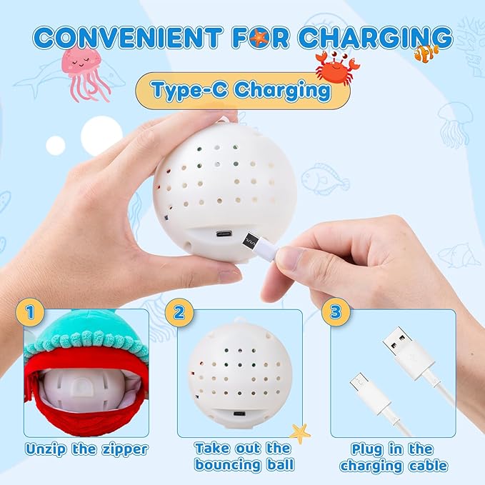 Baby Toys 12-18 Months, Musical Crawling Toys Baby Crab Plush Toy, 50 Songs & Recording Feature, Dancing Bouncing Interactive Baby Sensory Toddler Toys 6-12 Months, Tummy Time Toys for 1 Year Old Gift