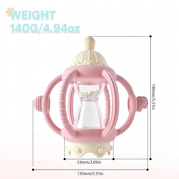 Baby Montessori Sensory Toys Baby Teething Toys Silicone Teethers for 3-6 6-12 Months Gifts for Newborn Infant Boys Girls (Mint)