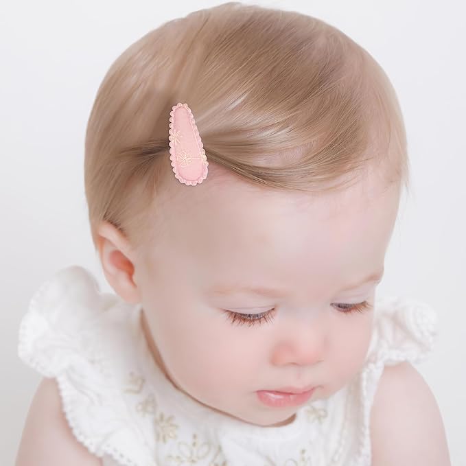 50 PCS Snap Hair Clips Flower Pattern for Fine Hair - 1.5 inches Wrapped Mini Barrettes and Hair Accessories for Infants and Toddlers (25 Colors in Pair)