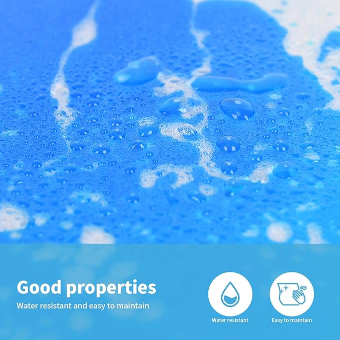 Art3d 2-Pack Fancy Floor Tile for Kids Room Liquid Encased Floor Tile, 11.8" x 11.8" Blue