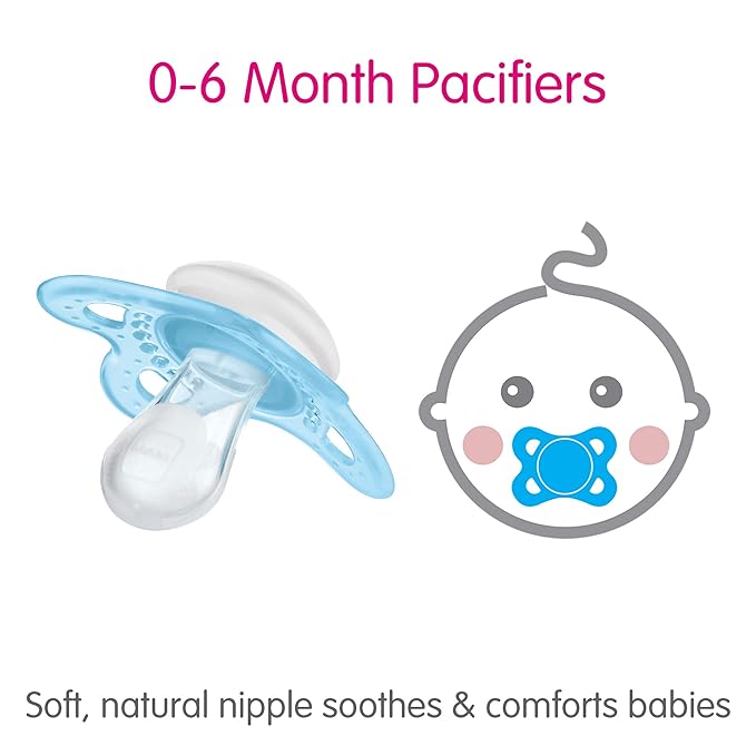 MAM Variety Pack Baby Pacifier, Includes 3 Types of Pacifiers, Nipple Shape Helps Promote Healthy & Original Start Newborn Baby Pacifier, Best Pacifier for Breastfed Babies, Sterilizer Case