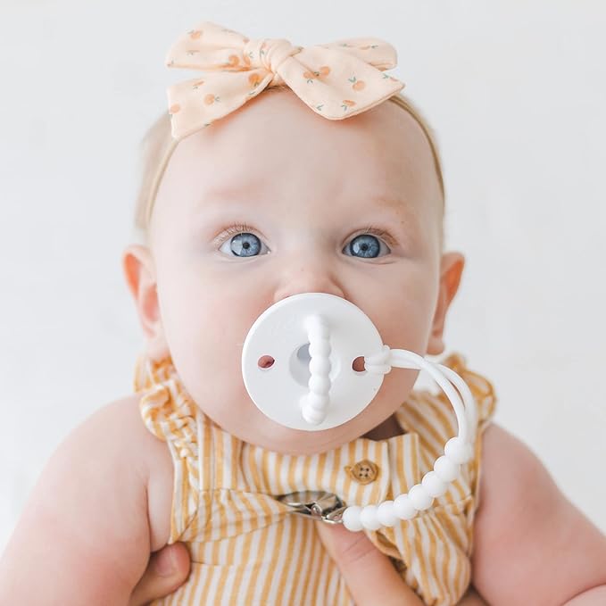 Ryan & Rose Cutie Clip Judy - Pacifier Clip Holder Silicone (Judy, White) (Pack of 2)