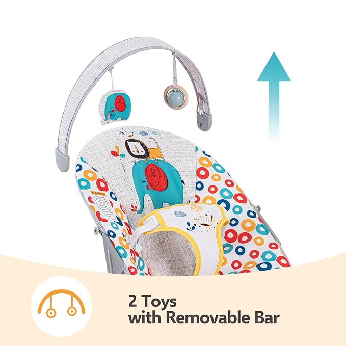 Baby Bouncer, Baby Bouncers for Infants, Portable Baby Bouncer Seat for Newborns with Music Soft Seat Cushion, Adjustable Infant Bouncer for Babies 0-6 Months 6-20 lbs Unisex
