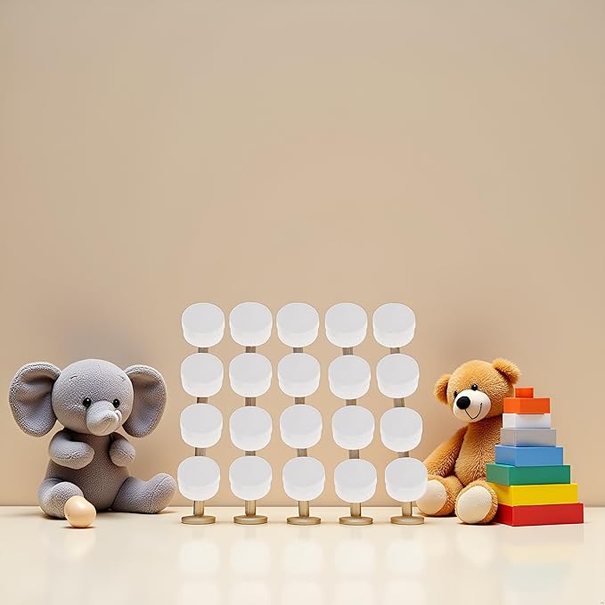 20Pcs White Rattle Box Noise Maker Insert Squeaker Plastic Ring Box Repair Fix Rattle Accessories (20mm) Rattles and Plush Rings