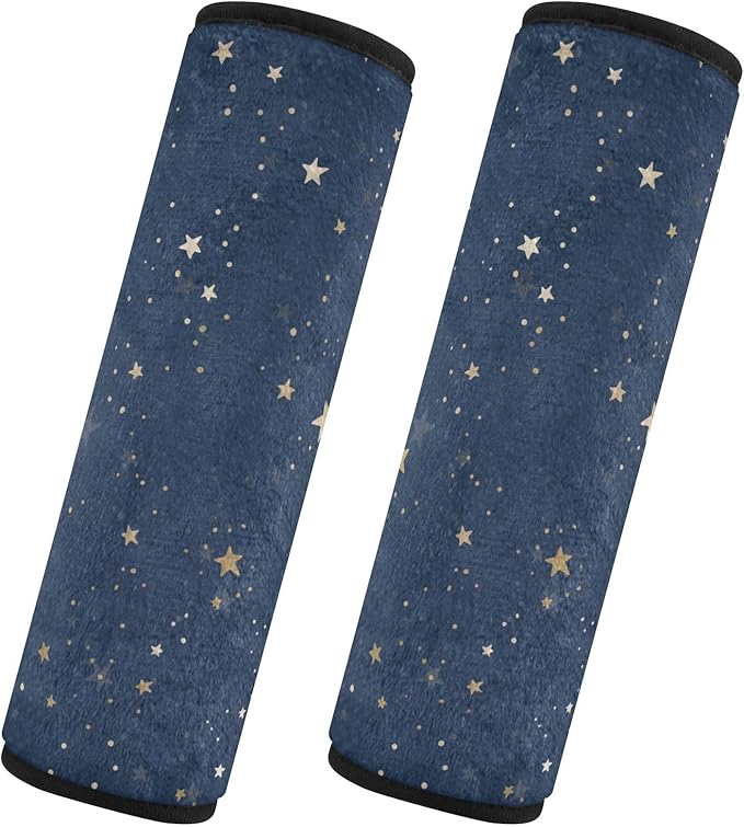 2 Pack Seatbelt Covers Seat Belt Cover Pad for Adults Boys Girls Car Seat Strap Covers Pads Cushion Universal Shoulder Strap Pad Protector for Backpack Camera Bag 10 x 7.7 Inch Blue Stars