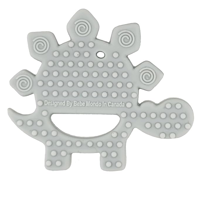 Bebe Mondo Dinosaur Baby Teething Toys 3–6 6–12 Months, Teethers for Babies 0–3–6–12 Months for Teething Relief, Baby Gift, Baby Teether Toys, Silicone Sensory Toys, Soft-Textured Infant Toys