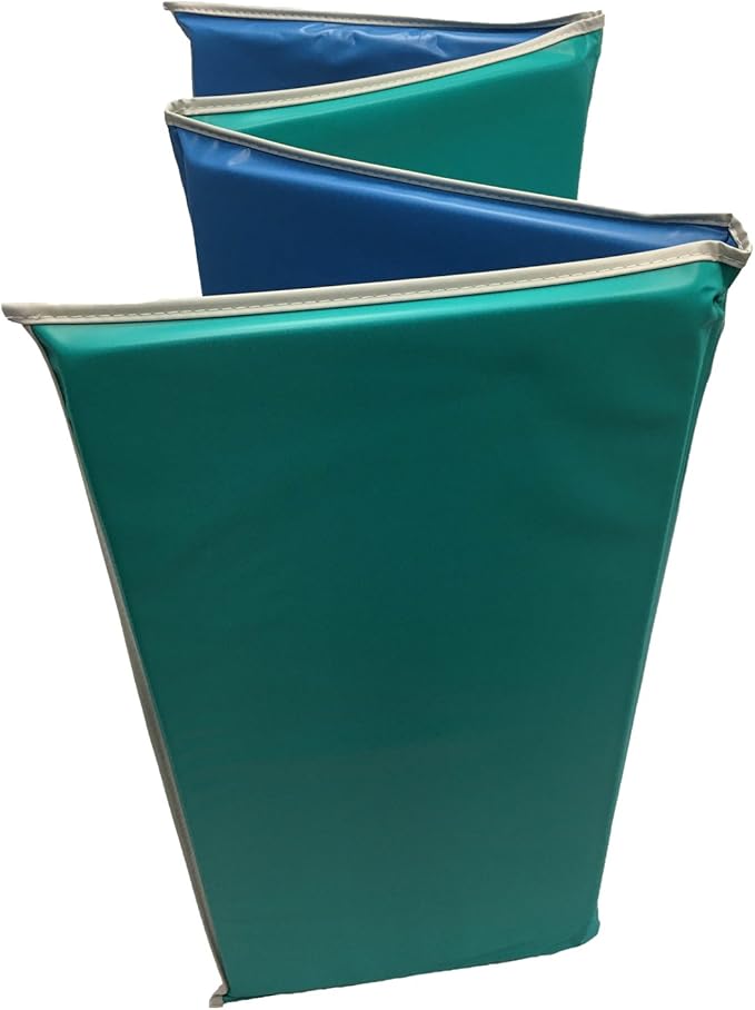 KinderMat, Heavy-Duty 1" Thick Rest Mat, 4-Section Rest Mat, 48" x 24" x 1", Blue/Teal with Grey Binding, Great for School, Daycare, Travel, and Home, Made in The USA