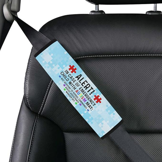 I Have Serve Non-Verbal Autism Awareness Seat Belt Covers Special Need Autistic Car Seat Belt Covers for Kid Children Medical Alert 13