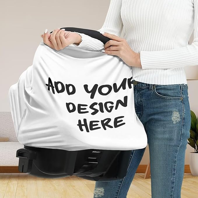 GIFTPUZZ Custom Nursing Cover for Breastfeeding Car Seat Covers for Babies Blocks Sunlight Ultra-Soft Car Seat Canopy Breathable Multipurpose Design Light Blanket Stroller Cover