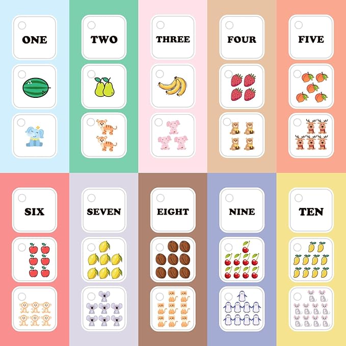 10 Sets Lock and Key Sensory Toy, Number Counting & Matching Math Games, Preschool Learning Activities, Educational Montessori Toddlers Toys for 3 Year Old