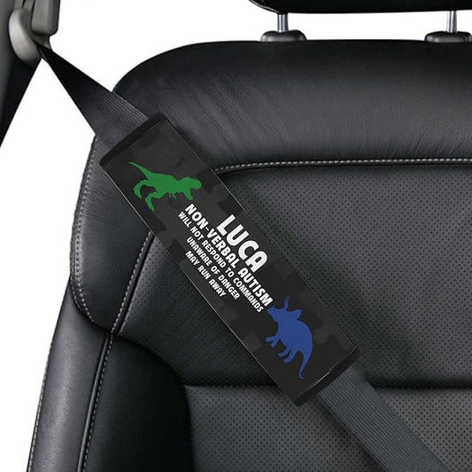 Non Verbal Autism Seat Belt Cover Personalized Name Special Need Autistic Car Seat Belt Covers for Kid Children Autsim Awareness Medical Alert 28