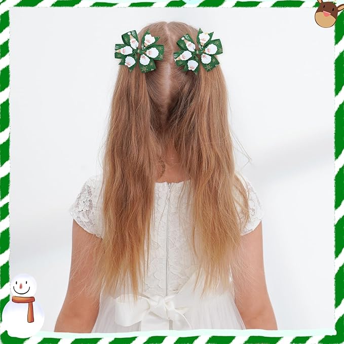 YHXX YLEN 20PCS 3 Inch Hair Bows for Girls Grosgrain Ribbon Christmas Hair Clips with Alligator Clip, Hair Accessory for Toddler Girls Baby Kids Teens