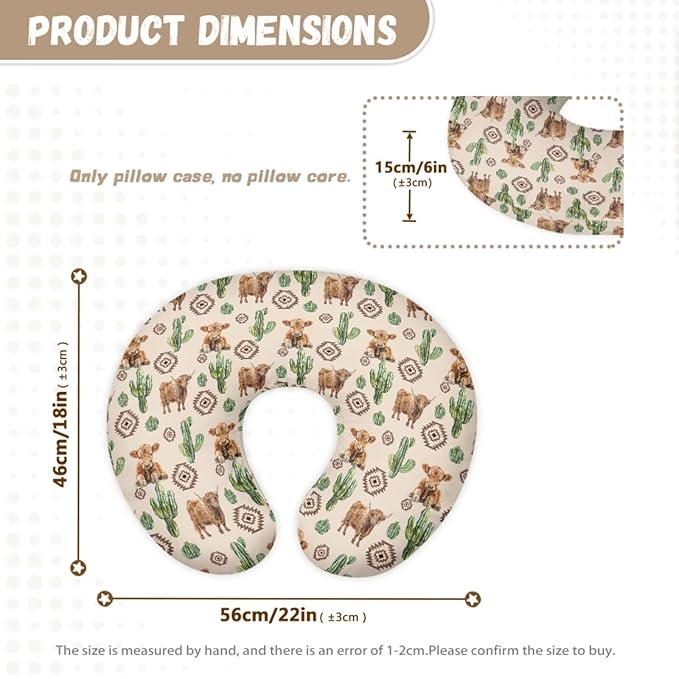 Nursing Carseat Canopy Pillowcase Breastfeeding Cover for Infant Girl & Boy, Highland Cow Cactus Stretchy Car Seat Covers for Babies, Shower Gifts