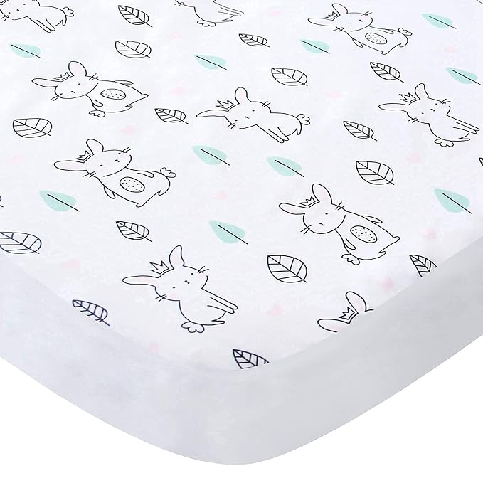 Pack n Play Fitted Sheet and Waterproof Pack n Play Mattress Pad, Soft and Breathable Cover Protector
