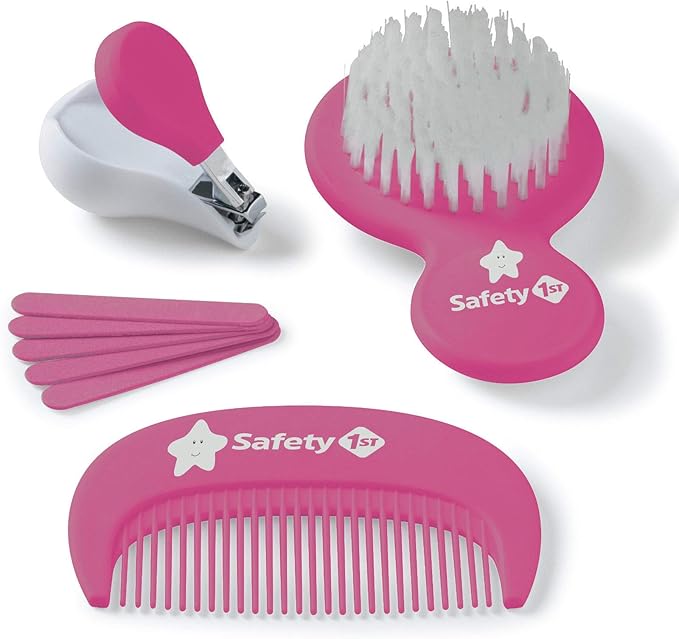 SafetyFirst All-in-1 Nursery Baby Care Health & Grooming KIT: Thermometer, Nasal Aspirator, Bottle Medicine Dispenser, Nail Clippers, Toothbrush, Brush, Wipes