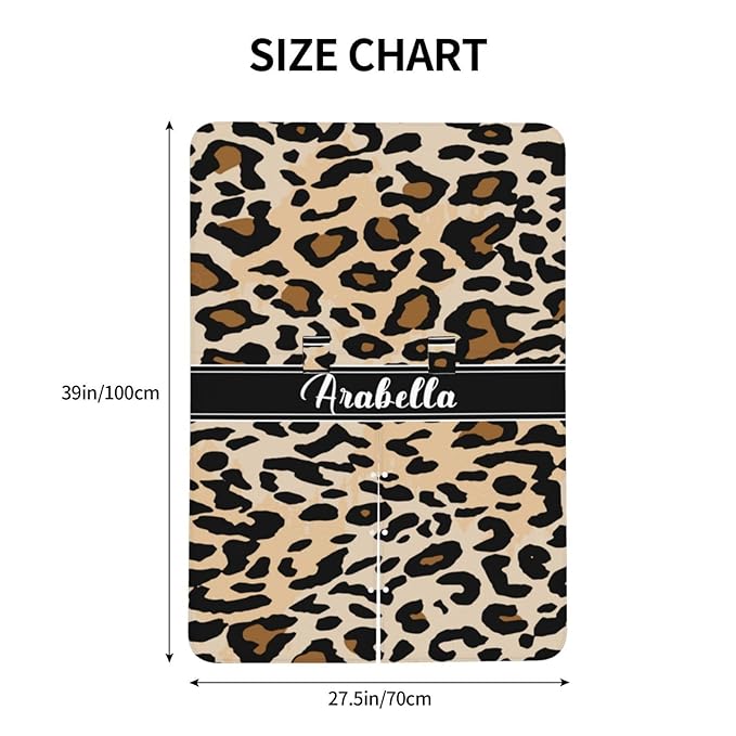 Custom Name Baby Car Seat Cover Leopard Print Theme – Personalized Nursing Cover, Stroller Canopy, Breastfeeding Privacy Cover, Multi-Use Infant Blanket, Shower Gift for Baby Boys