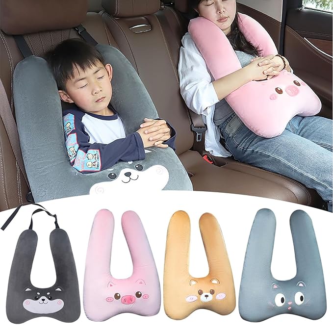 Generic Car Seat Belt Pillow and Adjuster Kit for Kids, Travel Pillow Headrest Neck Support Cushion Seatbelt Cover and Safety Strap Protection Pad for Body Protector Rest (Unicorn)