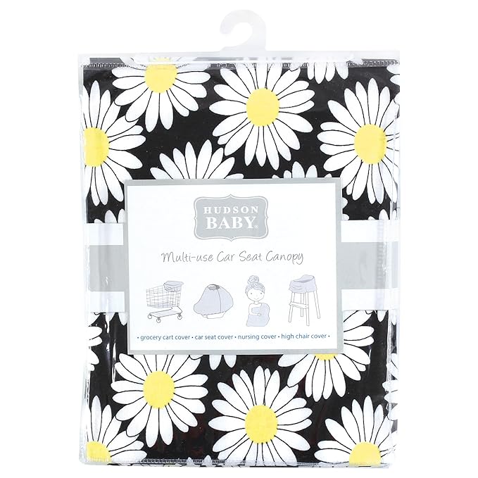 Hudson Baby Unisex Baby Multi-use Car Seat Canopy, Pretty Daisy, One Size