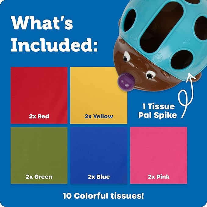 Learning Resources Spike the Fine Motor Hedgehog Tissue Pal - 11 Pieces, Ages 18 Months+, Fine Motor Skills, Montessori toys, Gifts for Boys and Girls