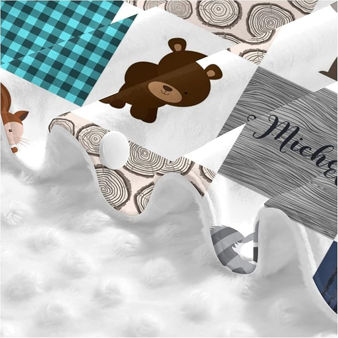 Personalized Little Animals Theme Baby Car Seat Canopy for Baby with Name, Custom Light Weight Minky Covers for Baby Boy Girl, Nursing Breastfeeding Stroller Cover Canopies for Newborn