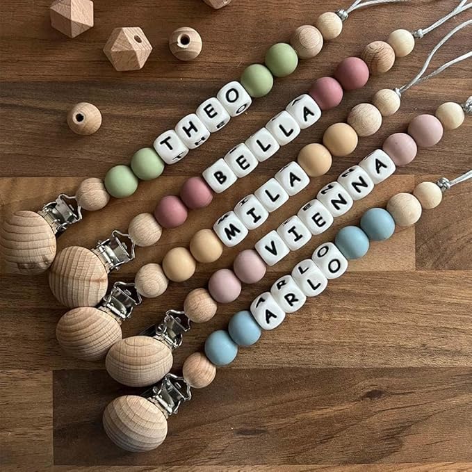 Personalized Pacifier Clip with Name Monogram Pacifier Clip Newborn Silicone Paci Holder