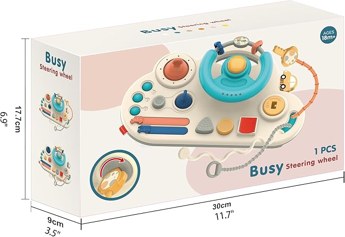 Caterbe Steering Wheel for Toddlers Toys, Baby Montessori Toy for Educational Gift