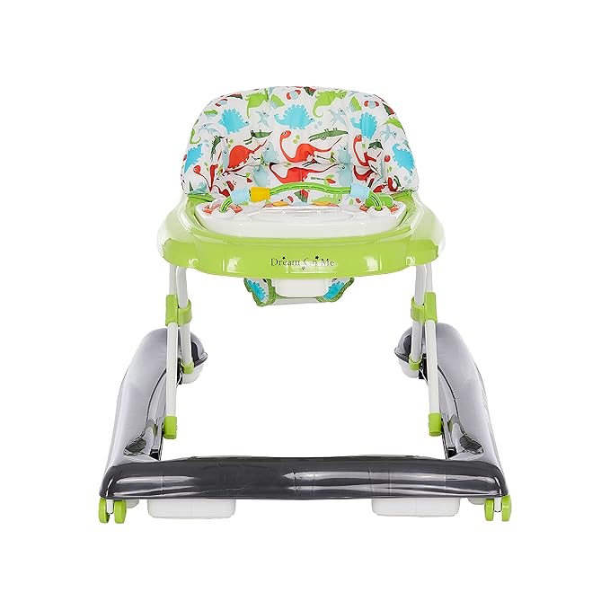 Dream On Me 2-in-1 Ava Baby Walker, Easy Convertible Baby Walker, Walk Behind, Height Adjustable Seat, Added Back Support, Detachable Slate, Green