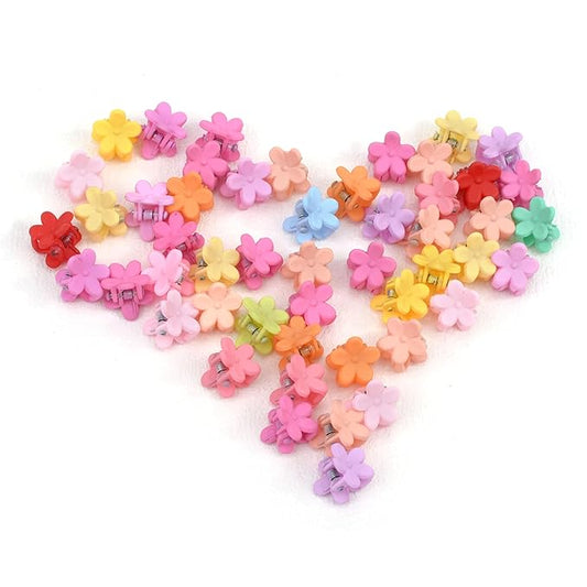 50 Pcs Colorful Mini Hair Claw Small Hair Clips Clamps Hair Accessories for Baby Girl Decorative Bun Tiny Hair Clips (Set-E)