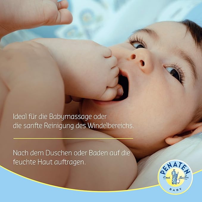 PENATEN Pflegeöl, pflegendes Babyöl & Babypflege Massageöl zur sanften Reinigung und Pflege empfindlicher Babyhaut (1 x 500ml)