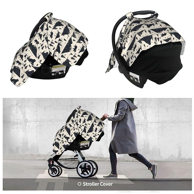 Mountain and Bear Baby Car Seat Canopy Nursing Cover for Newborn Car Seat Breastfeeding Covers Blanket Newborn Shower Gift